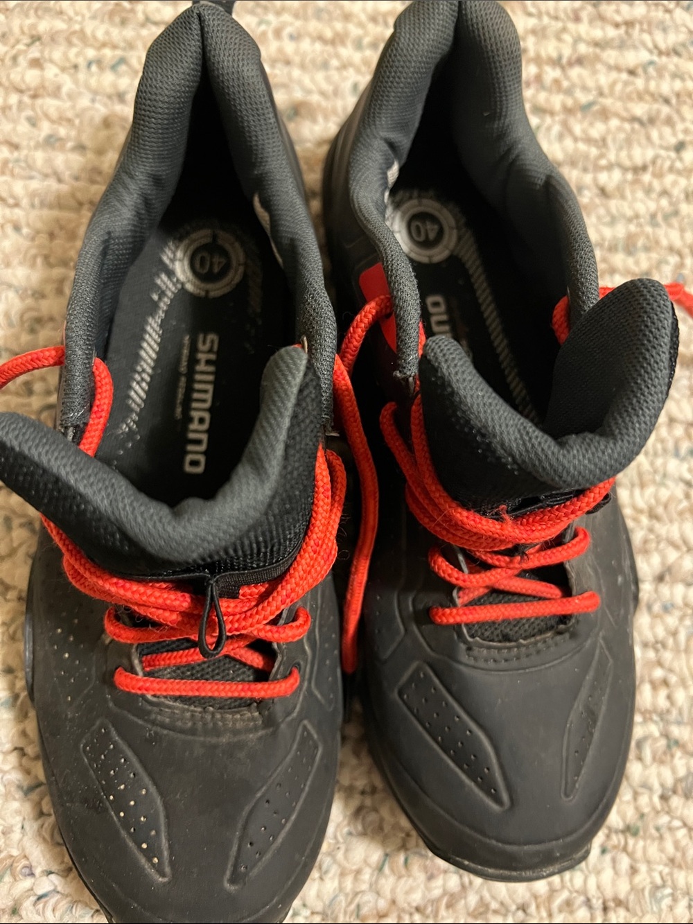Shimano Kids Black Sneakers with Red Laces
